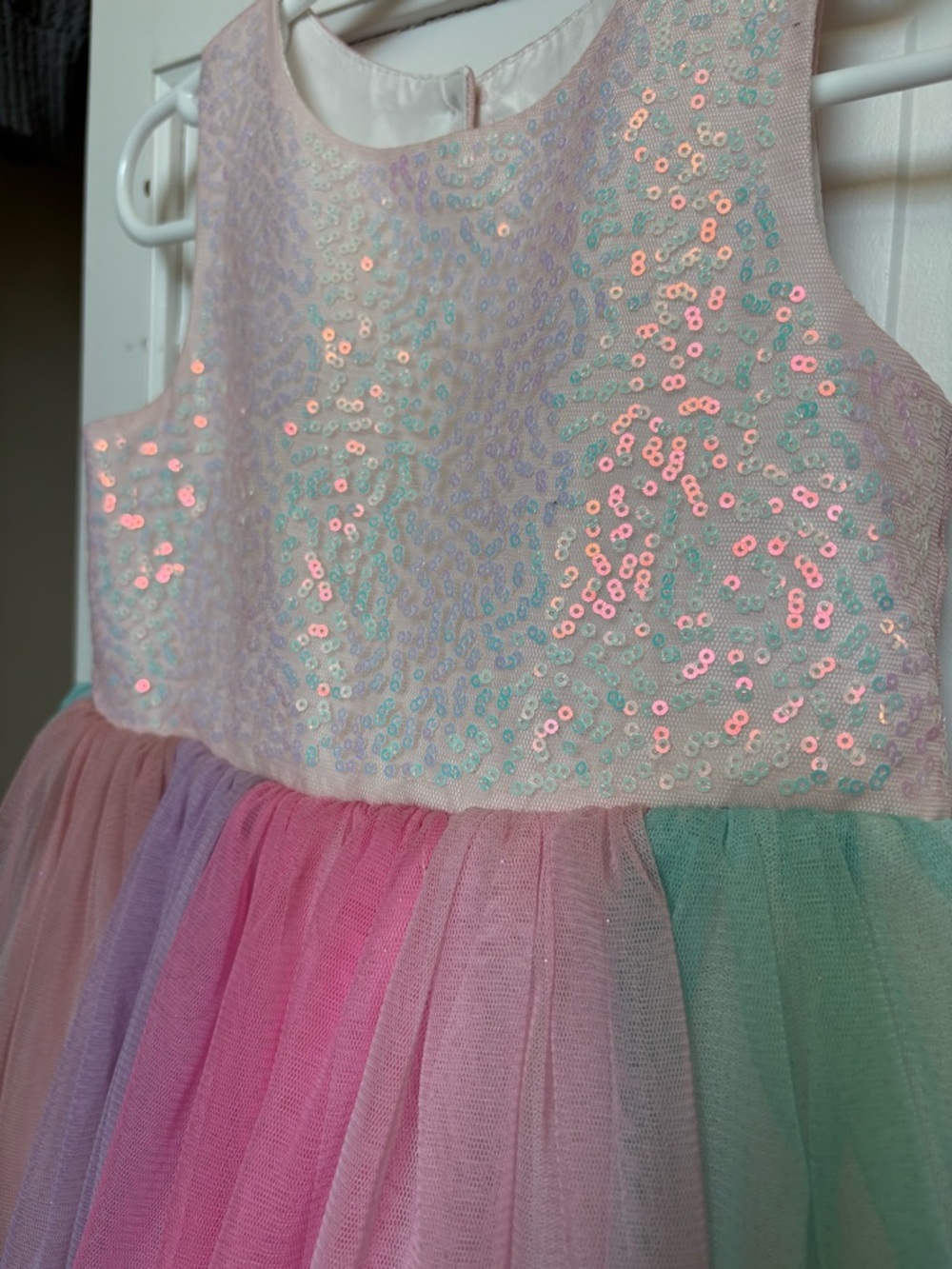 Girls Pastel Sequin & Tulle Party Dress